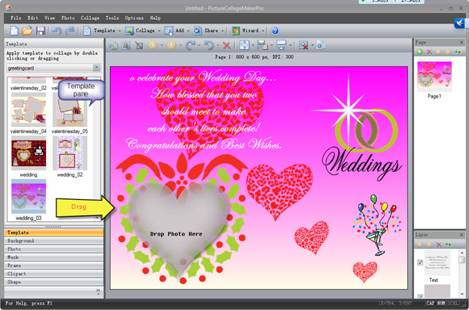Create a new collage of marriage invitation sample from templates on the 
