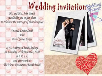 The wedding invitation card