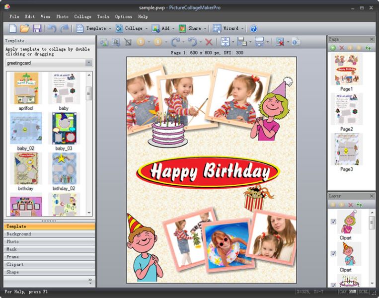 Create photo collages from your digital images. well known Screen Shot