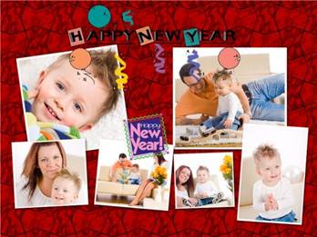New year card made by Picture Collage Maker - A