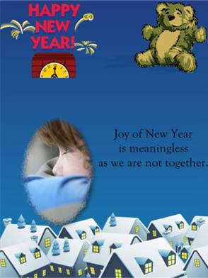 New year card made by Picture Collage Maker - E