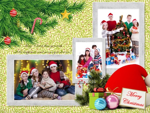 Christmas Collage Card Add on Templates Download Free